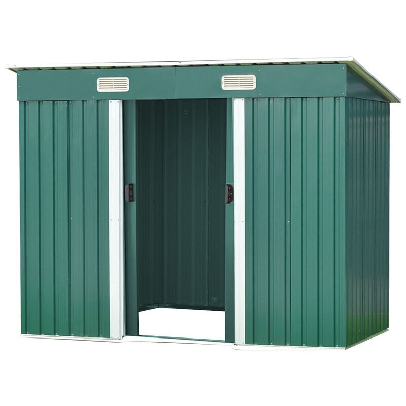 Anthracite Outdoor Garden Yard Galvanized Square Qingdao Kxd Steel Garden Tool Shed