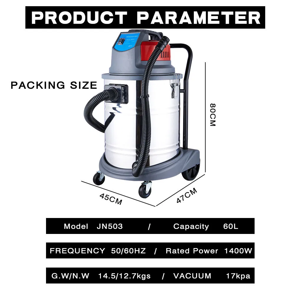 Big Suction Industrial Multiple Filtering Wet Dry Vacuum Cleaners with Large Capacity