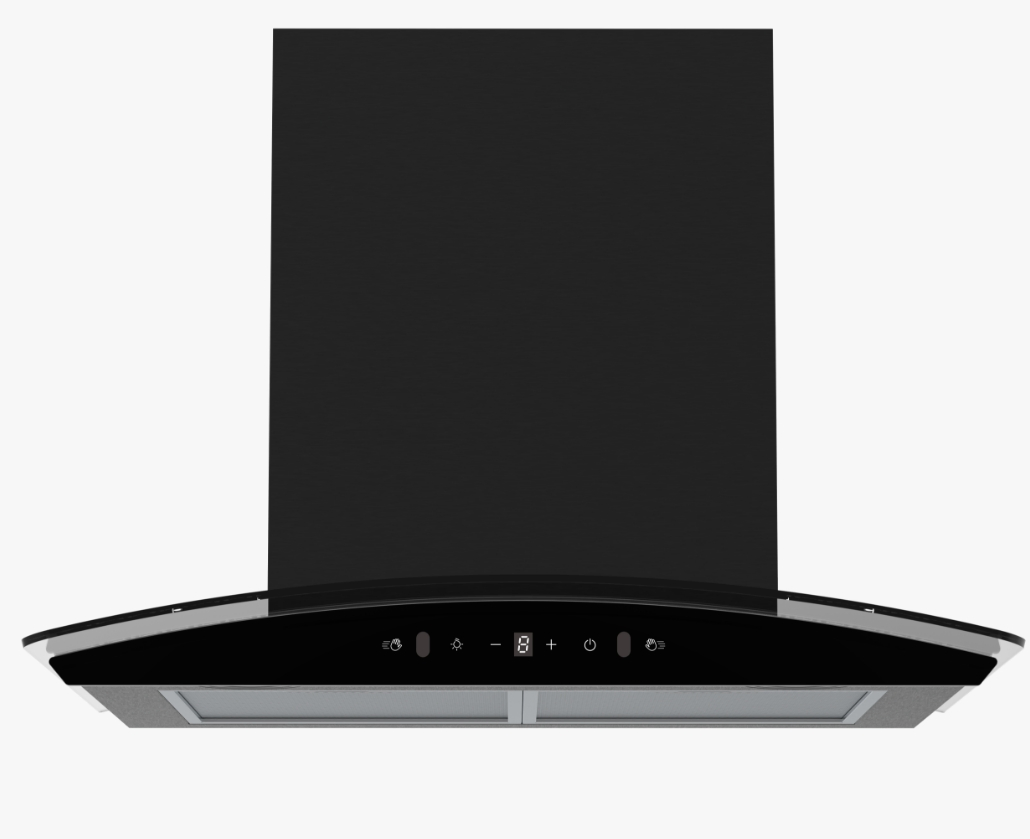 Stainless Steel Curved Glass Kitchen Range Hood with High Suction