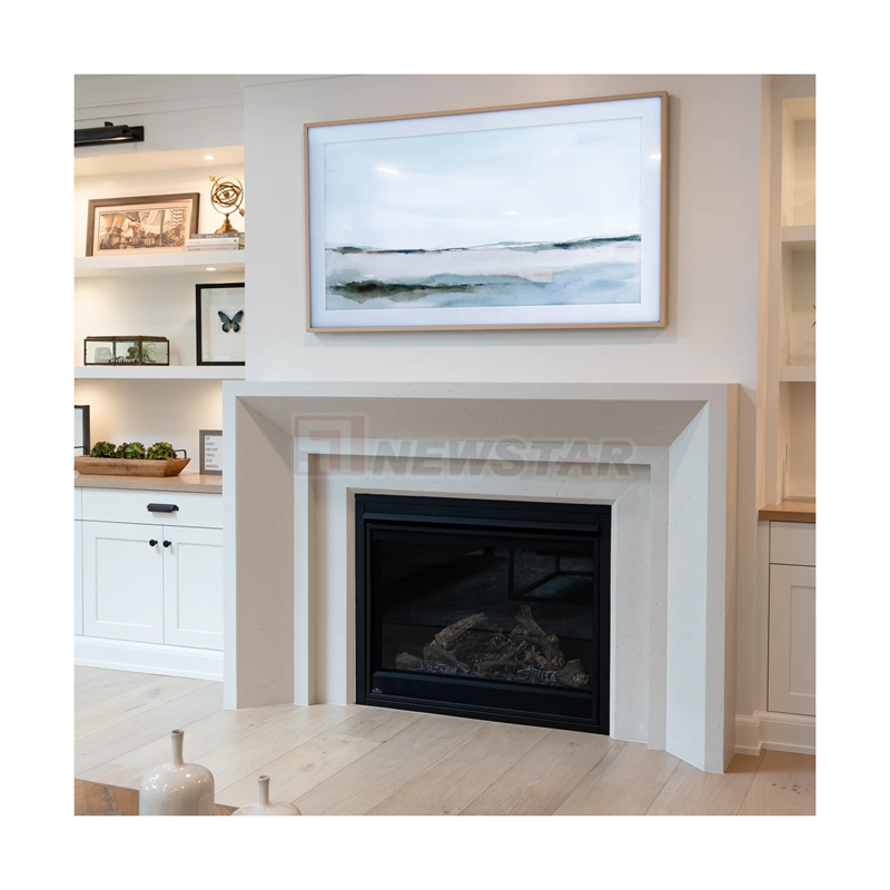 Newstar Luxury Style Natural White Marble Fireplace Customize Size Home Decoration Marble Fireplace
