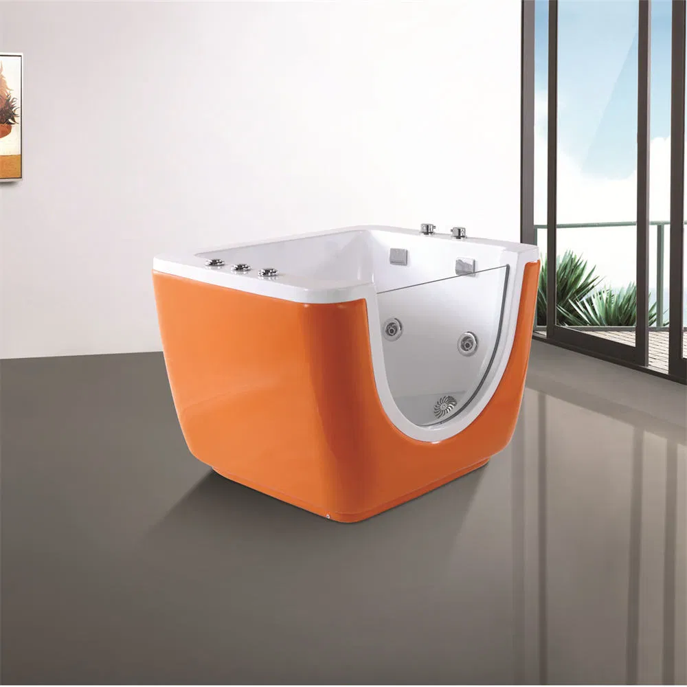 Детская акриловая ванна для СПА-массажа, розовая