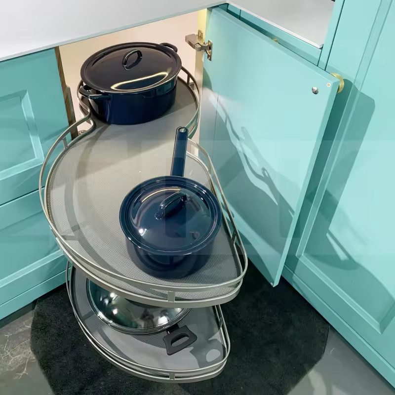 Угловой выдвижной карусельный лоток для кухни