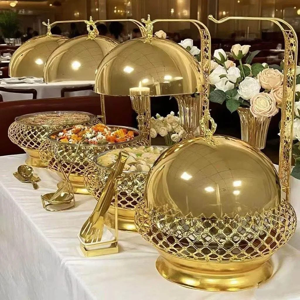 10L New Gold Plated Stainless Steel Buffet Stove Hotel Insulated Vegetable Stove