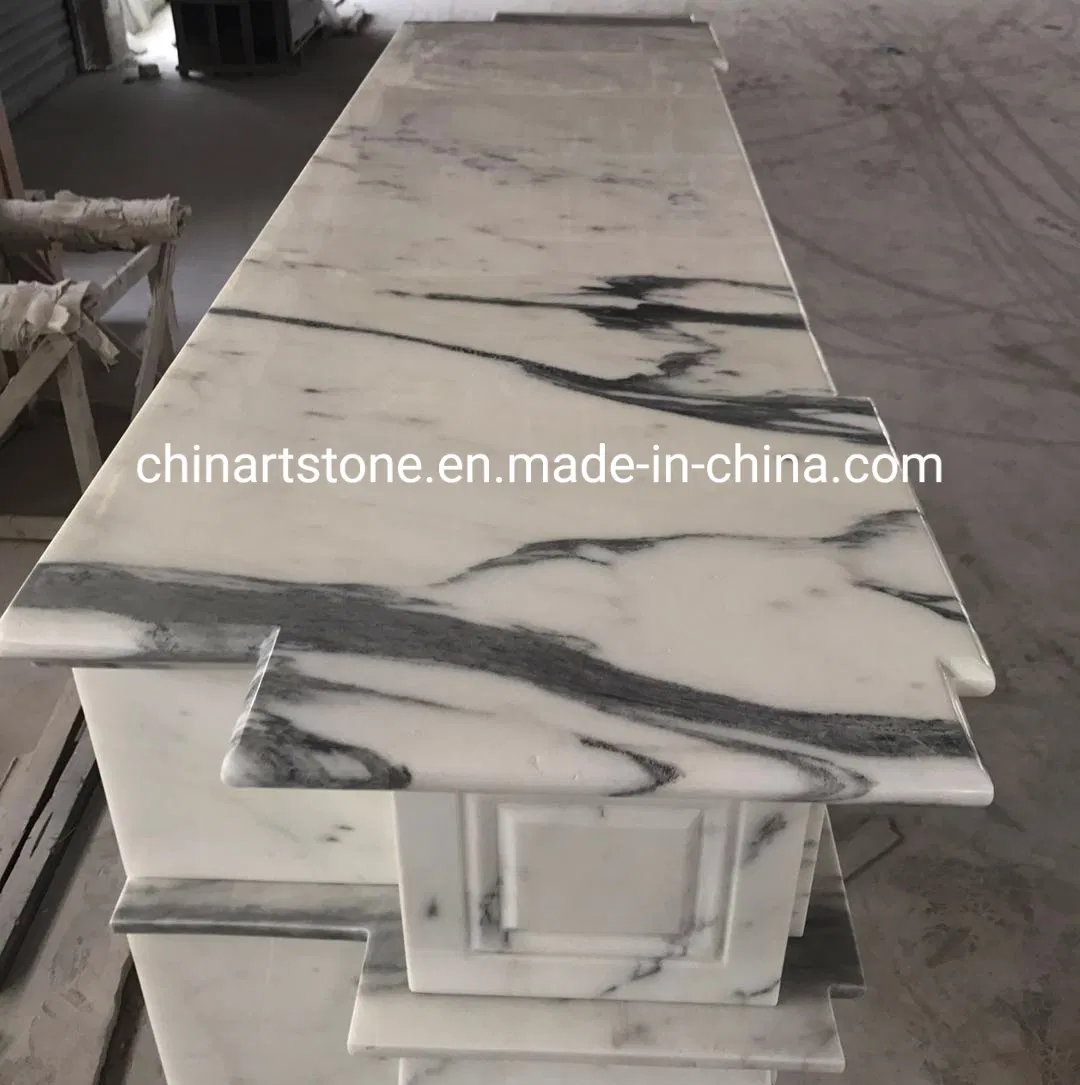 Top Quality Arabascata White Marble Fireplace