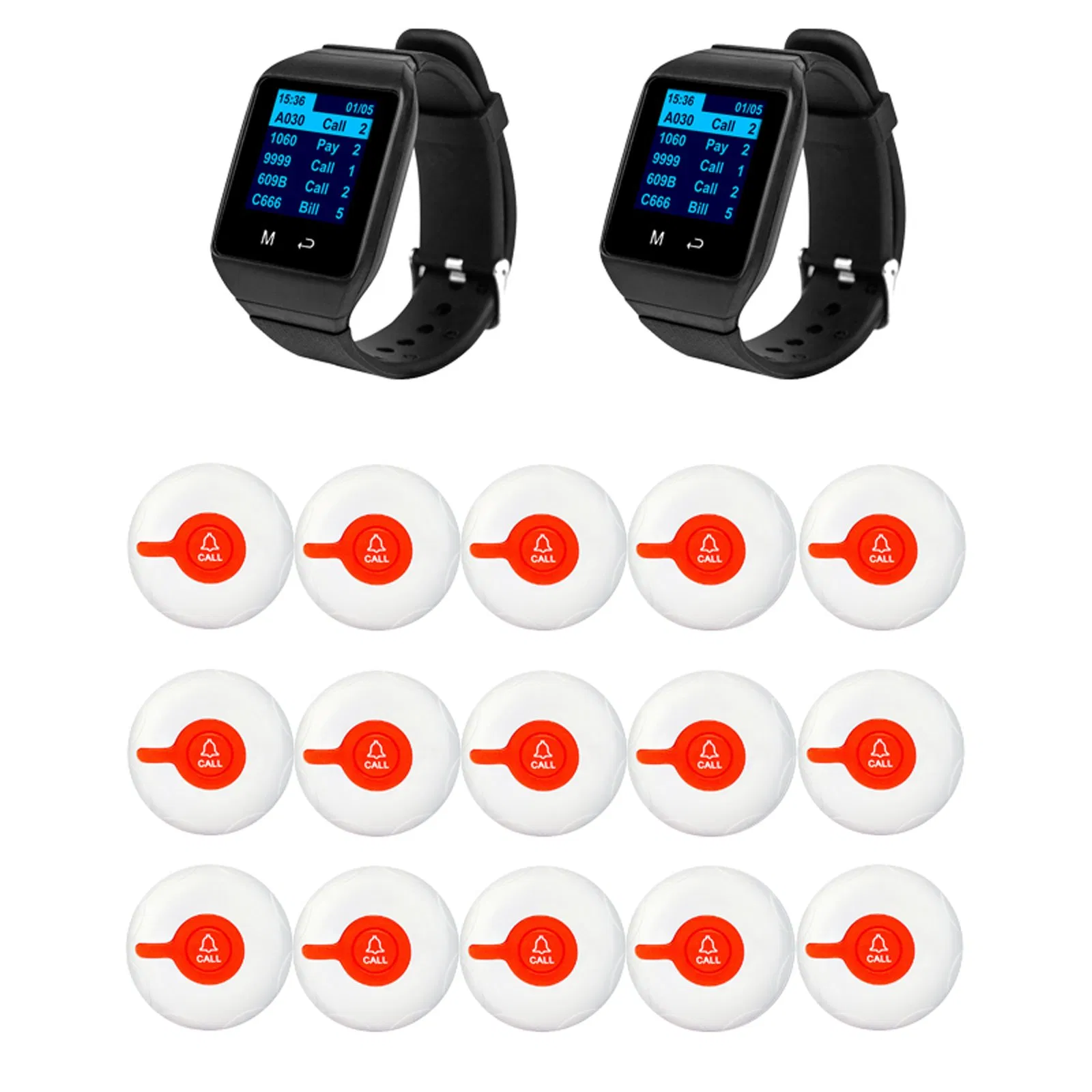 Catel Wireless Restaurant Paging System 1 Watch Receiver Call Transmitters
