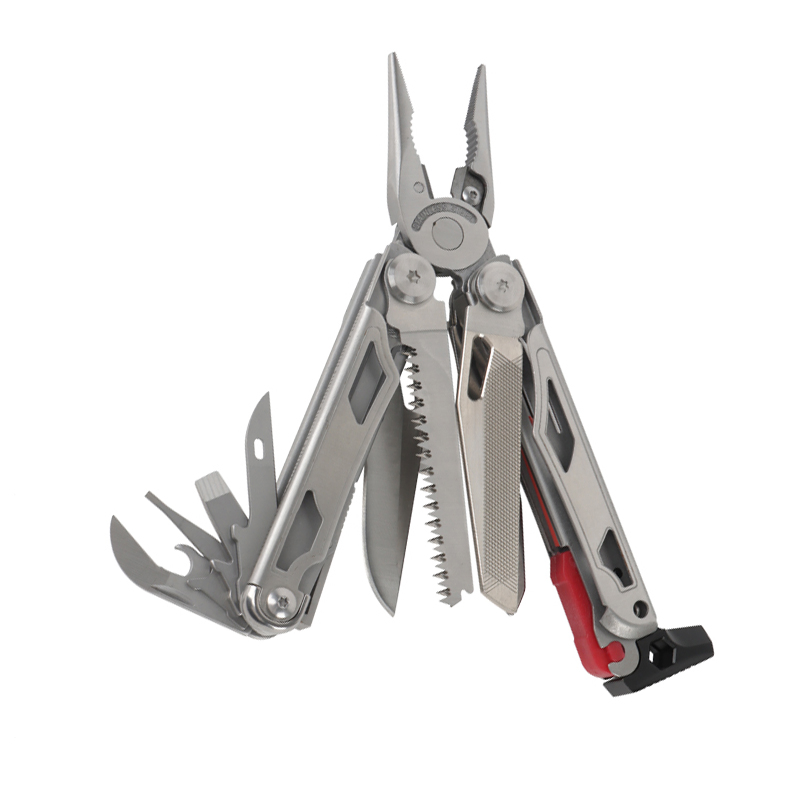 Multitool Needle Nose Pliers 20-in-1 Stainless Steel Multi Tool Pocket Knife with Screwdriver Sleeve Wire Cutter Spark Rod Clip