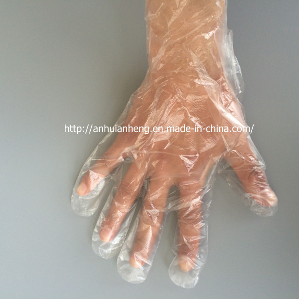 Disposable Blue Color Plastic Embossed PE Gloves for Food Handling Use