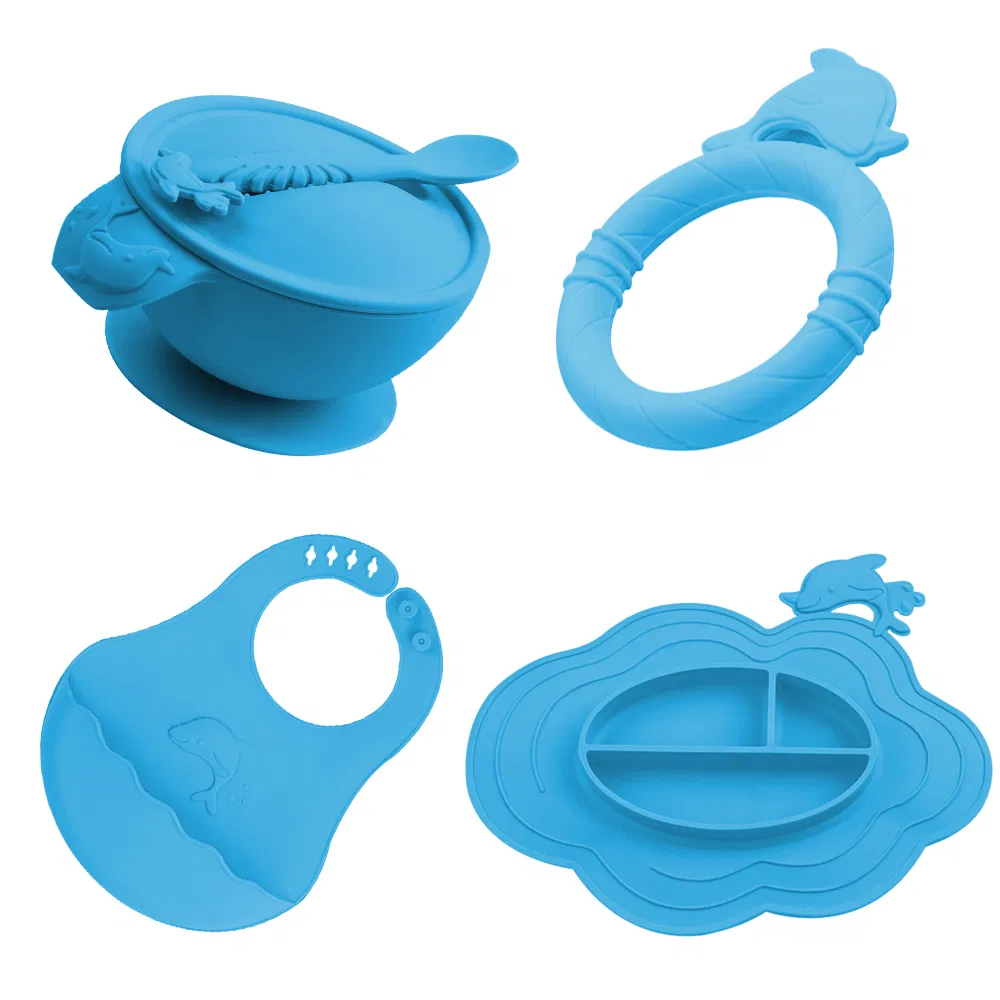 4-Piece Silicone Baby Feeding Set