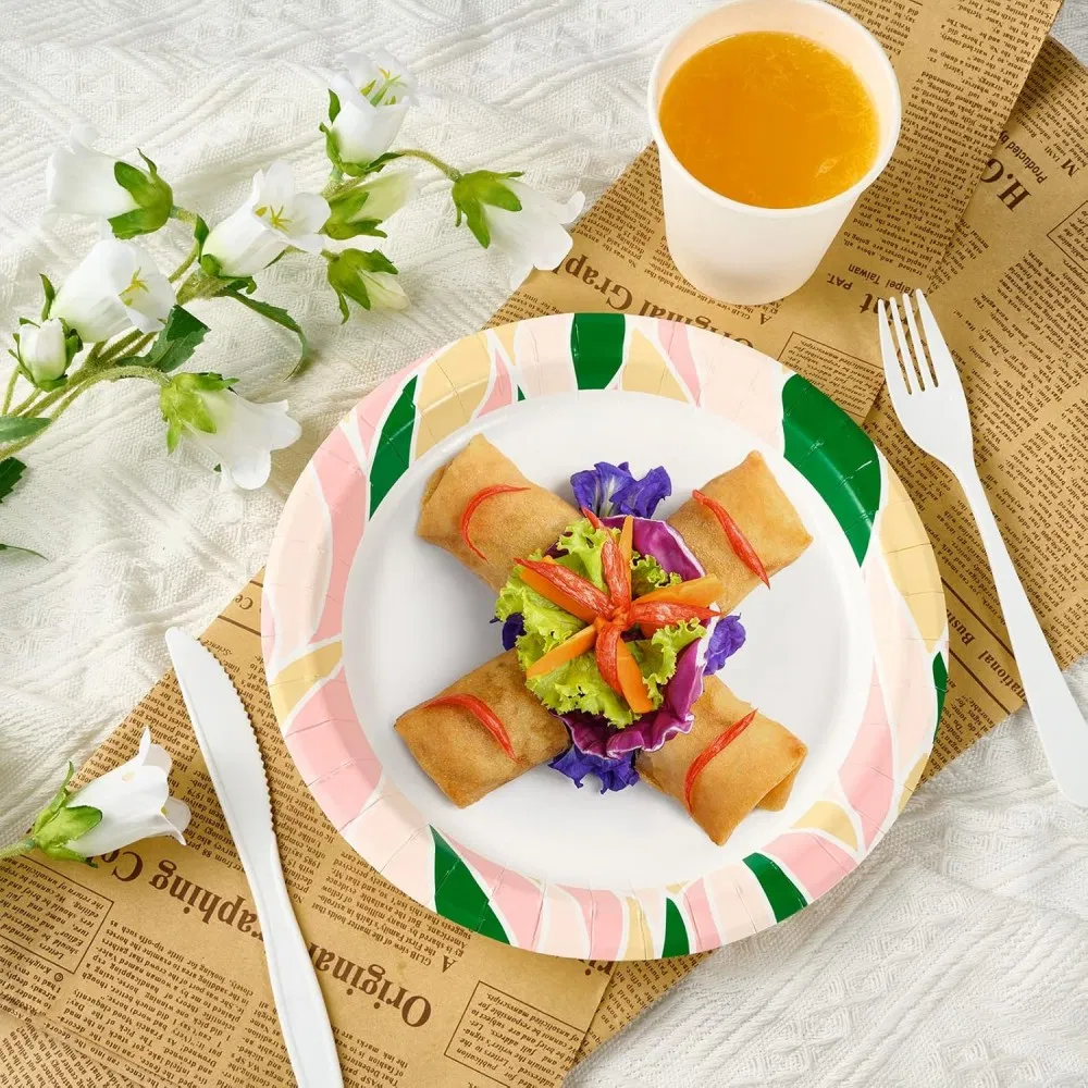 Vibrant 360PCS Scalloped Paper Plates for Festive Celebrations