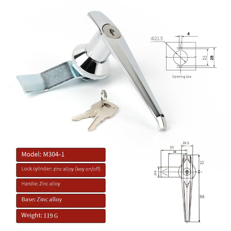 Zinc Alloy Industrial Equipment Control Box Door Handle Keyed Lock