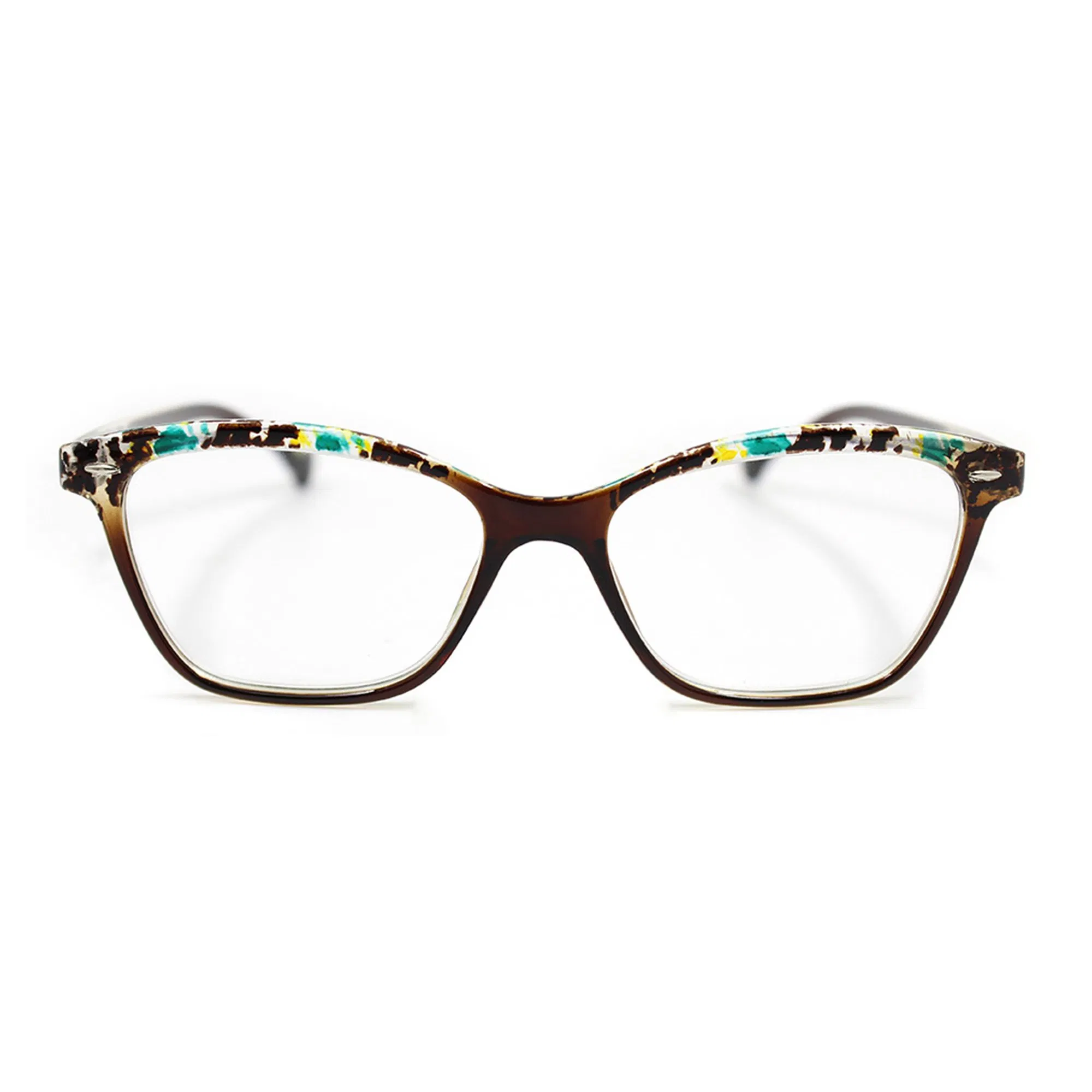 Fashion Unisex Custom PC Eyewear Optical Reading Glasses with Demi Top Print