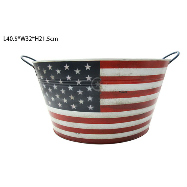 Large Size Oval Shape Metal Tub Beverage Cooler Beer Bucket