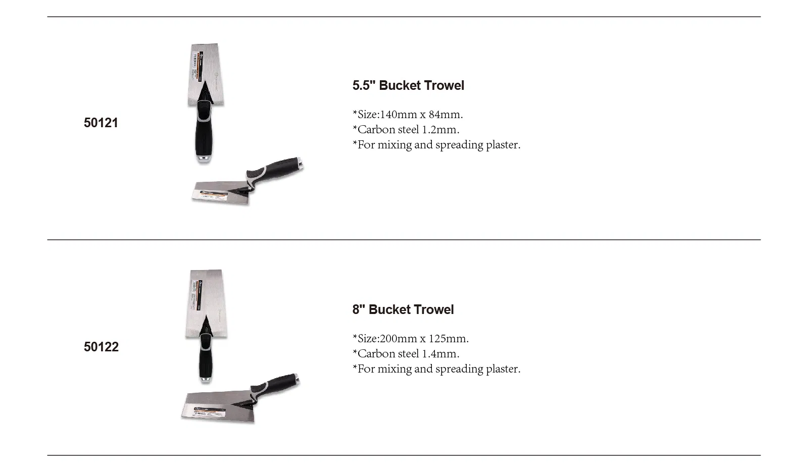 Rolingdog-PRO 50122 8 Inch Bucket Trowel for Mixing and Spreading Plaster