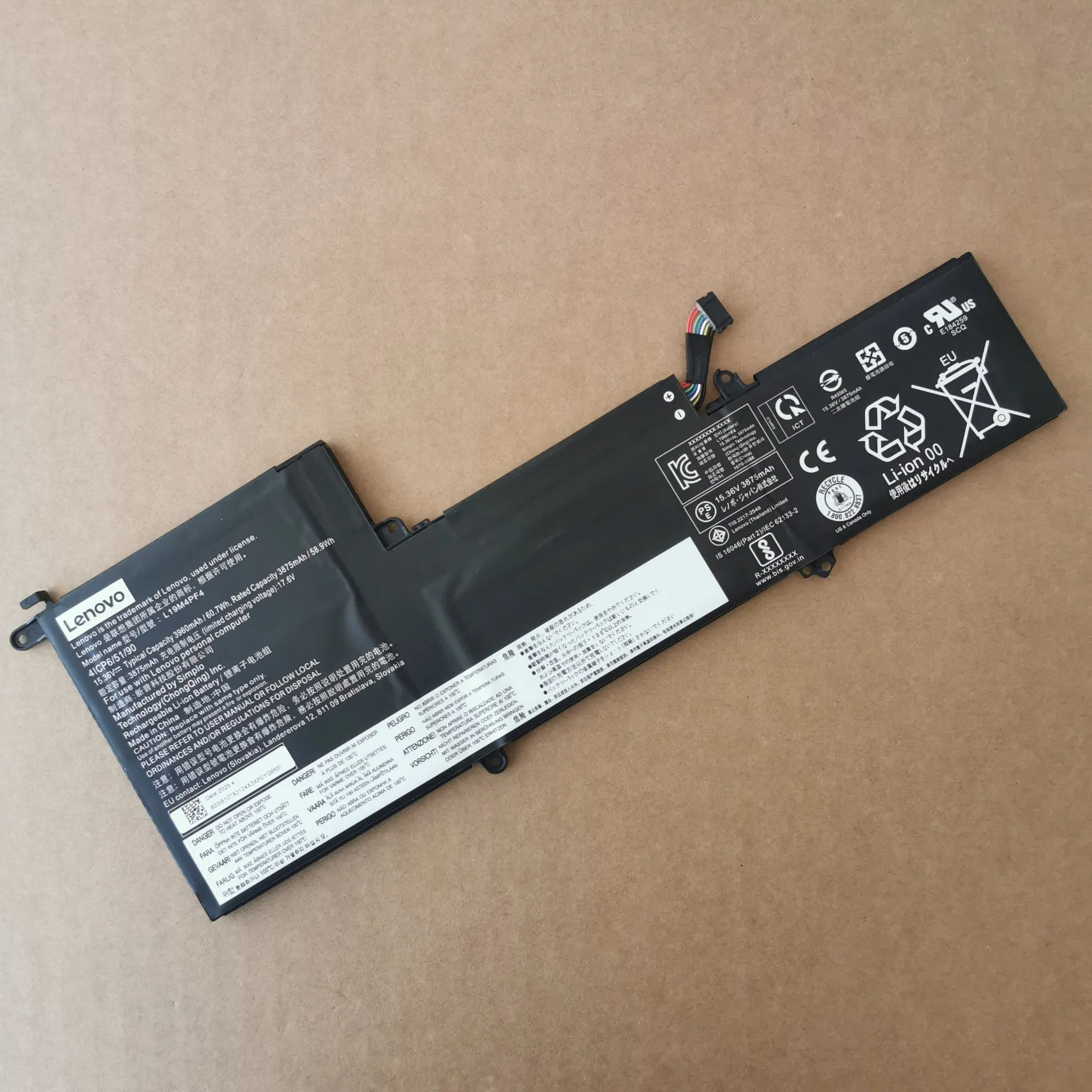 Аккумулятор L19m4PF4 60.7wh для Lenovo IdeaPad Yoga Slim 7