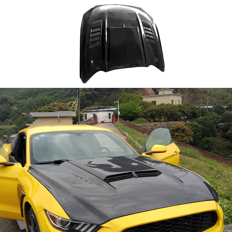 Капот из карбона с вентиляционными отверстиями для Ford Mustang (2015-2017)