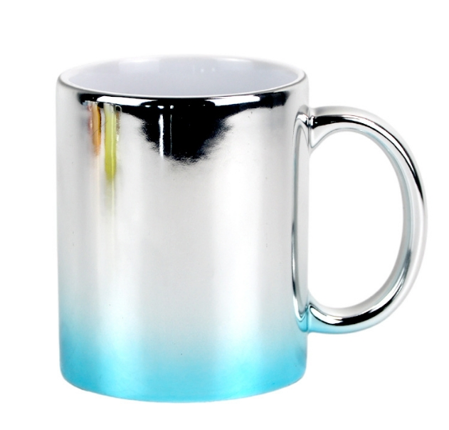 Кружка с термопереносом и логотипом, золото/серебро