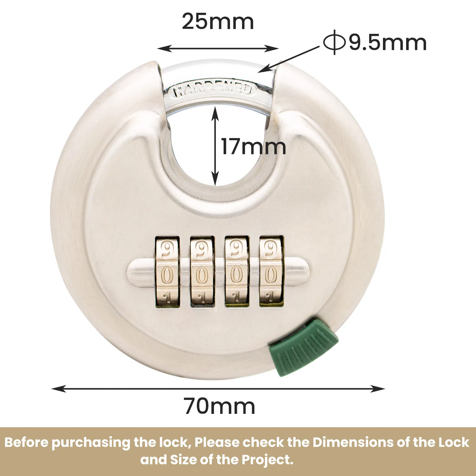 Stainless Steel Combination Disc Padlock for Self Storage Truck Trailer Garden Fence Chain