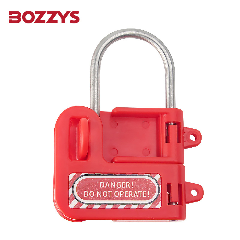 Red Plastic Handle Lockout Hasp for Overhaul of Industrial Equipment