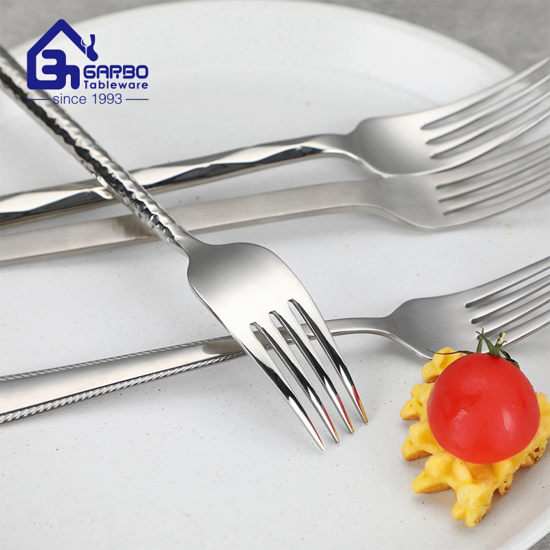Stainless Steel Fork with Engraved Gold Handle Dinnerware Forks Table Kitchen Flatware Set Cutlery