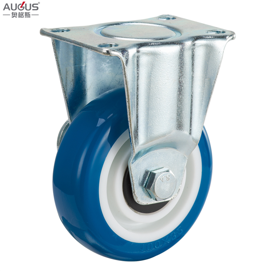 3/4/5 Inch Industrial Caster Wheel Blue Rubber Caster for Equipment Platform