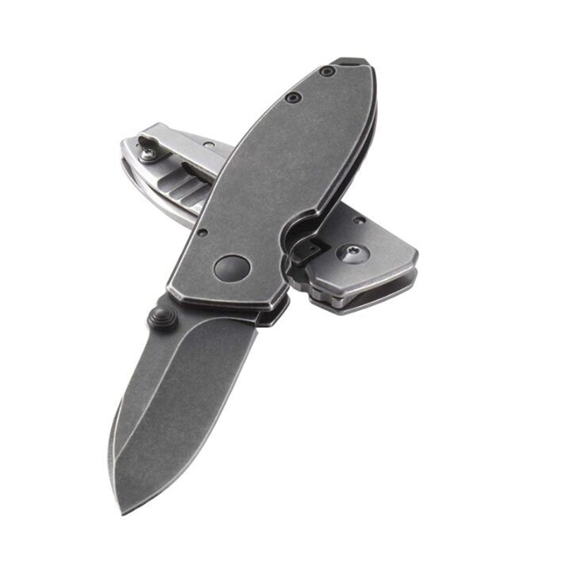 Squid Folding Pocket Knife: Compact EDC Straight Edge Tactical/Utility Knife with Stainless Steel Blade and Framelock Handle