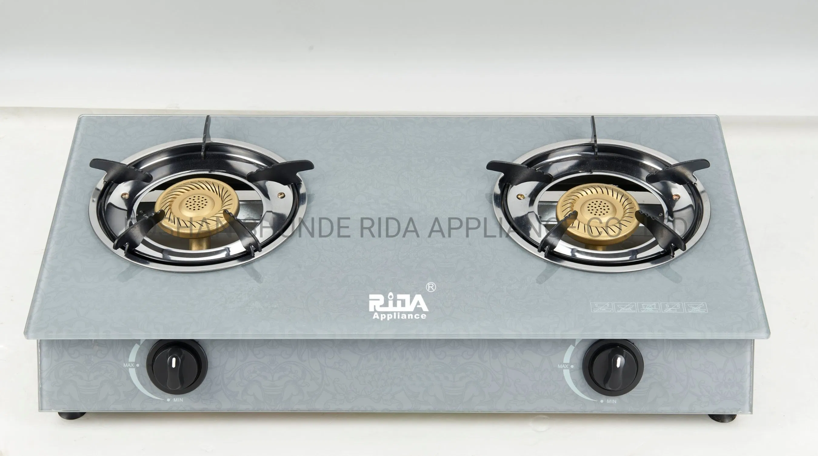 90*90mm Steel Burner Tempered Glass Panel China Factory Pirce Kitchen Appliance Gas Stove