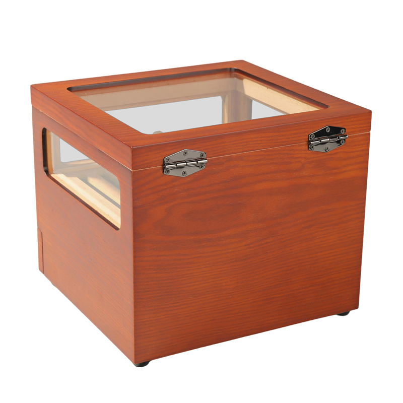 Factory Customized Mahogany Wood Humidor Cigar Box Reusable Solid Wooden Single Cigar Travel Cigar Case Organizers