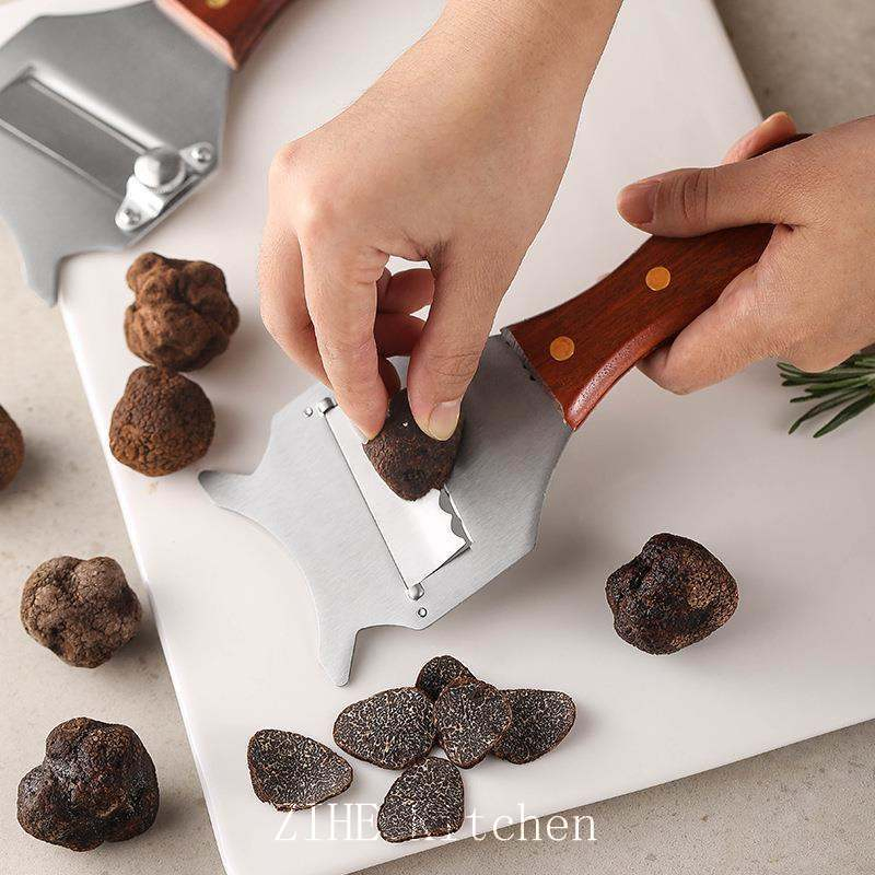 Stainless Steel Truffle Knife with Wooden Kitchen Supplies Appliances Storage