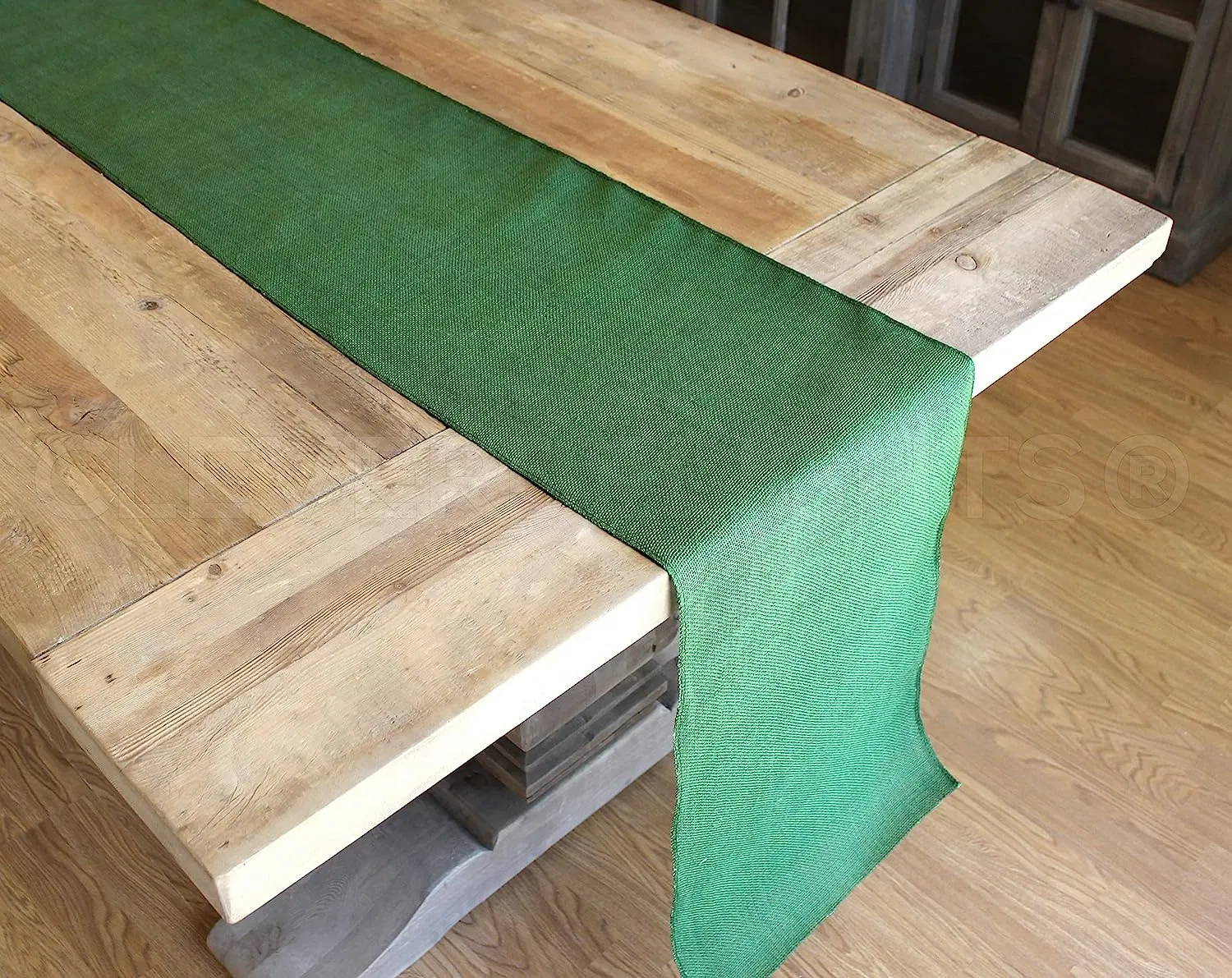 12inch Green Burlap Roll Jute Burlap Fabric Table Runner Finished Edges