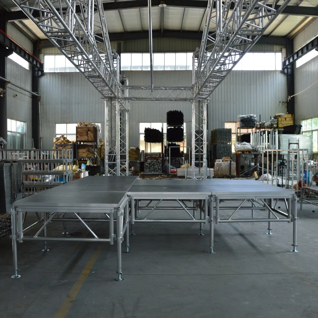 Premium Black Plywood Stage with Durable Aluminum Support Frame