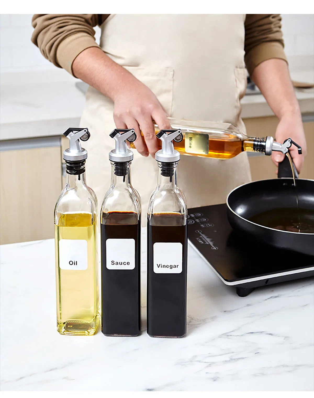 100ml to 1000ml Popular Glass Olive Oil Dispenser Bottle Glass for Kitchen