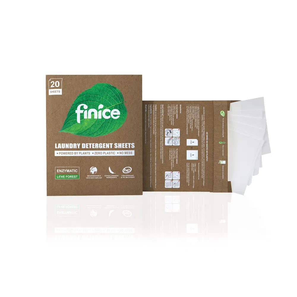 Fnc770 Wholesale Small Size Easy Portable Washing Clothes Sheet Eco Friendly Biodegradable Laundry Detergent Sheet