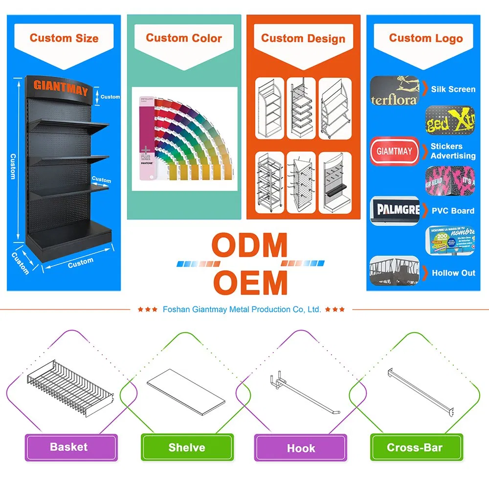 Retail Store Pop POS Point of Sales Metal Exhibitors Peg Board Retail Display Rack Floor Stand