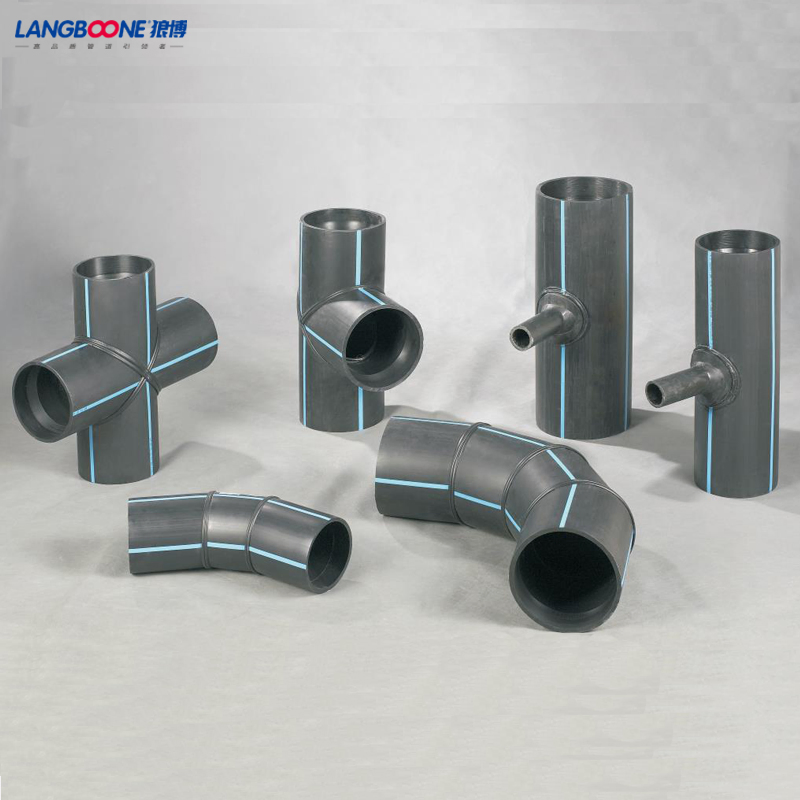 PE100/80 Pipe Fitting SDR11 Fabricated Cross Fittings for Water Supply Pipe PE Flange Welded Bend