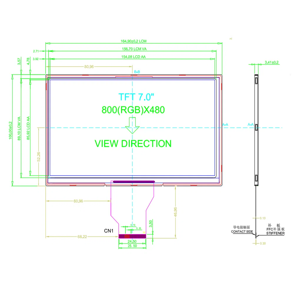 7 Inch 800X480 TFT LCD Display Board for Raspberry Pi with HD AV VGA Features