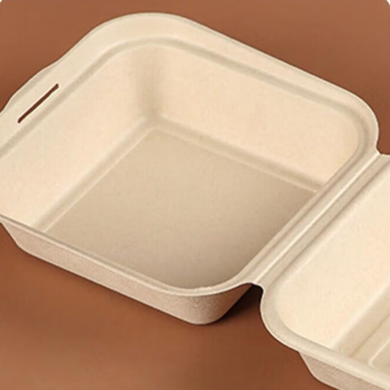 Sturdy Superior Customized Disposable Bagasse Pulp Hamburger Box
