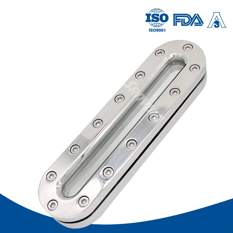 Stainless Steel Oval Elliptical Shaped Tank Pressure Sight Glass for Pressure Vessel