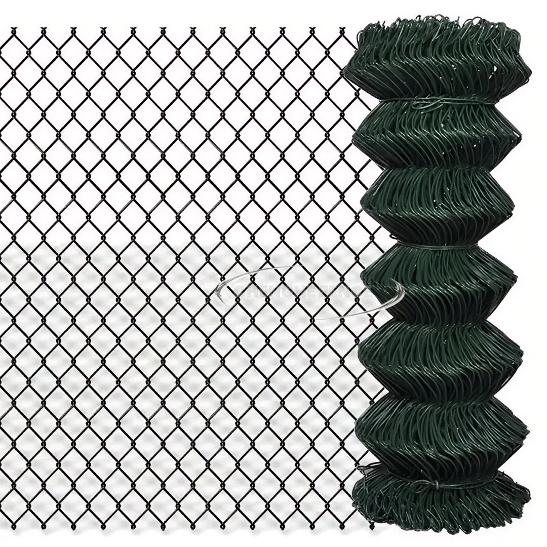 PVC Coated Galvanized Chain Link Wire Mesh Fence Cost Price Hexagonal Hole Chain Link Fencing Mesh Metal Wire Fencing Galvanized Hot Dipped Black Fence