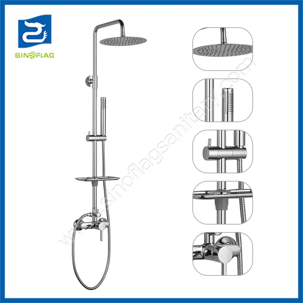 Bathroom Mixer Ss Bath Shower Set with Soap Dish