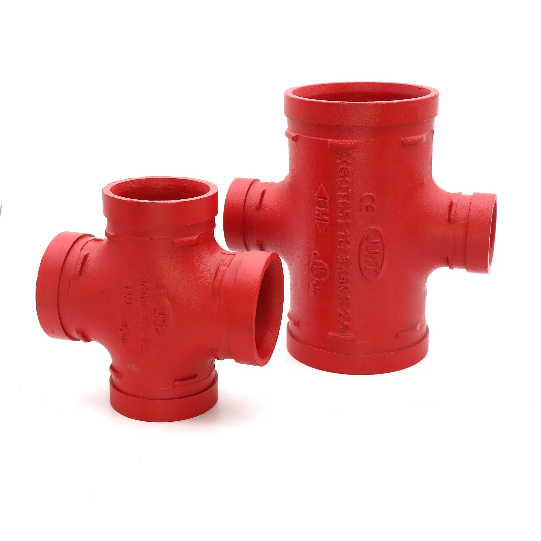 UL FM Ductile Iron Cast Iron Grooved Pipe Fittings Reducing Cross for Fire Protection System