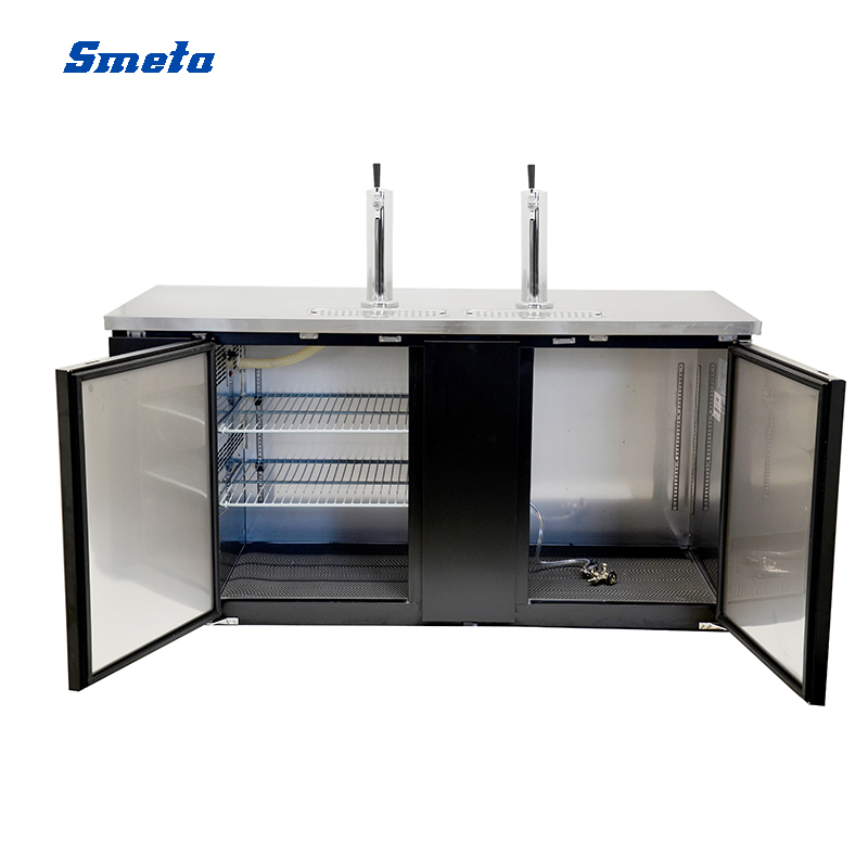 Double Doors Stainless Steel Top Beer Keg Cooler Commercial Refrigerators for Restaurant
