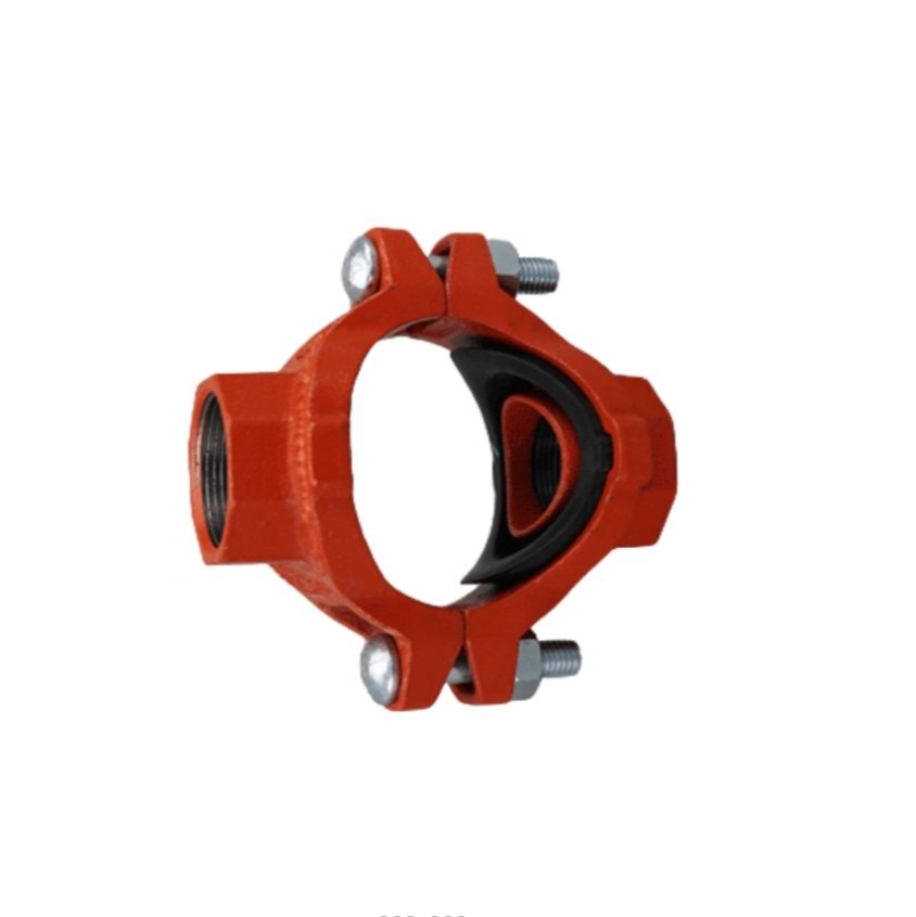 FM Approved Grooved Fire Fighting Grooved Pipe Fittings Threaded Mech Cross