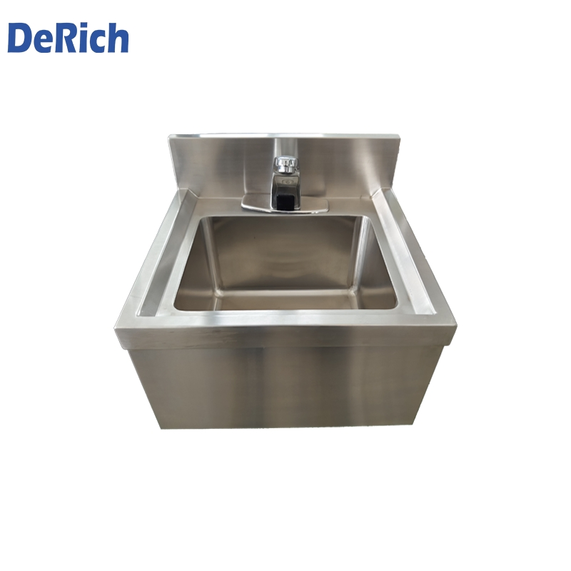 Derich Food Grade Single Bowl Commercial Knee Stainless Steel Wall Hung Basin