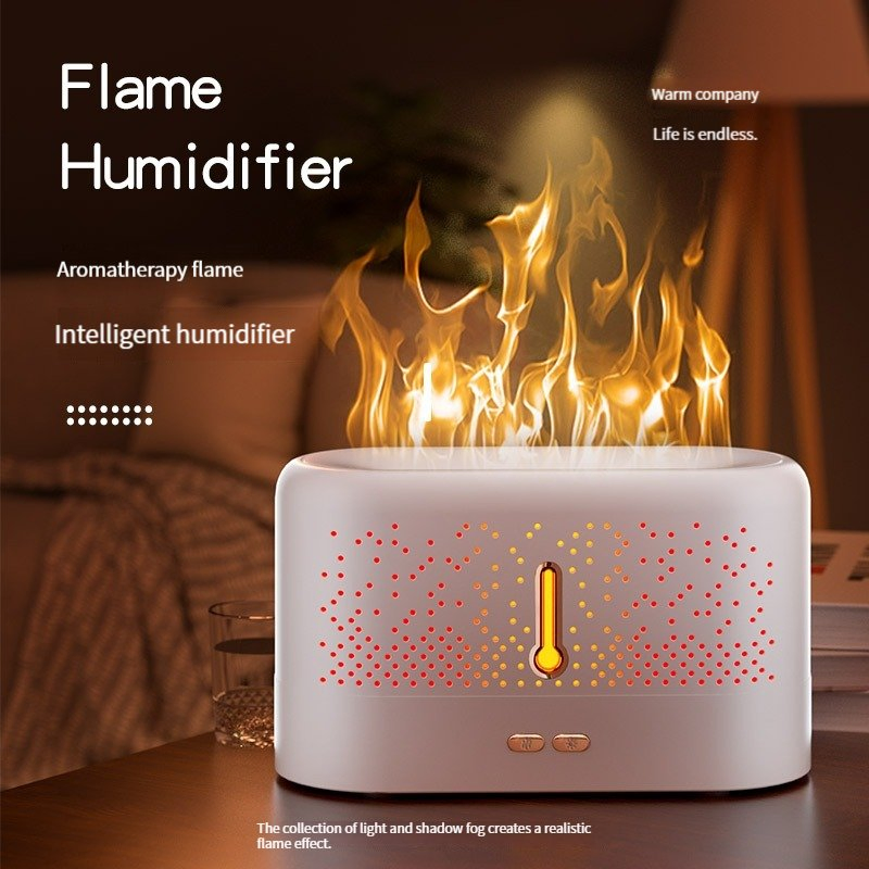USB 200ml Mini Simulation Flame Ultrasonic Aromatherapy Air Conditioner Humidifier Suitable for Home Bedroom Kitchen