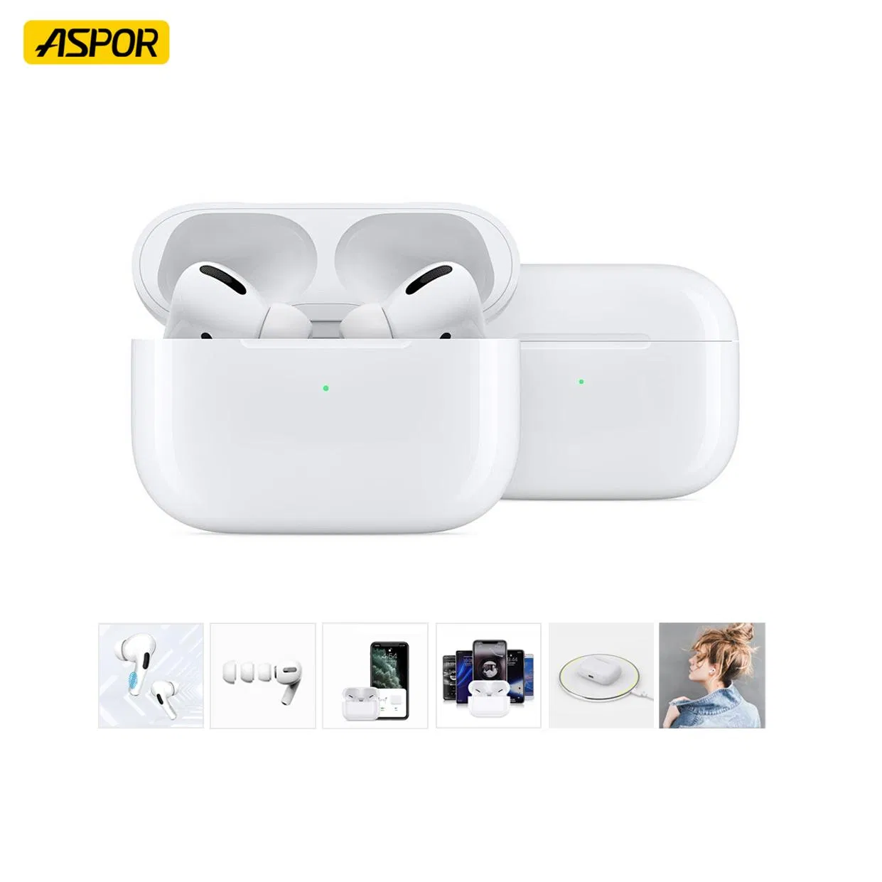 High Quality V5.1 Bluetooth Earphone with Anc Function Headset with Support Wireless Charging in-Ear Headphone