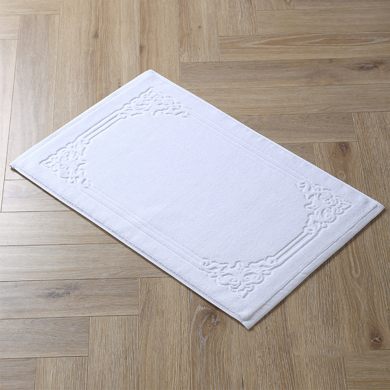 Hotel SPA Cotton Jacquard Non Slip Absorbent Bath Carpet Bathmat