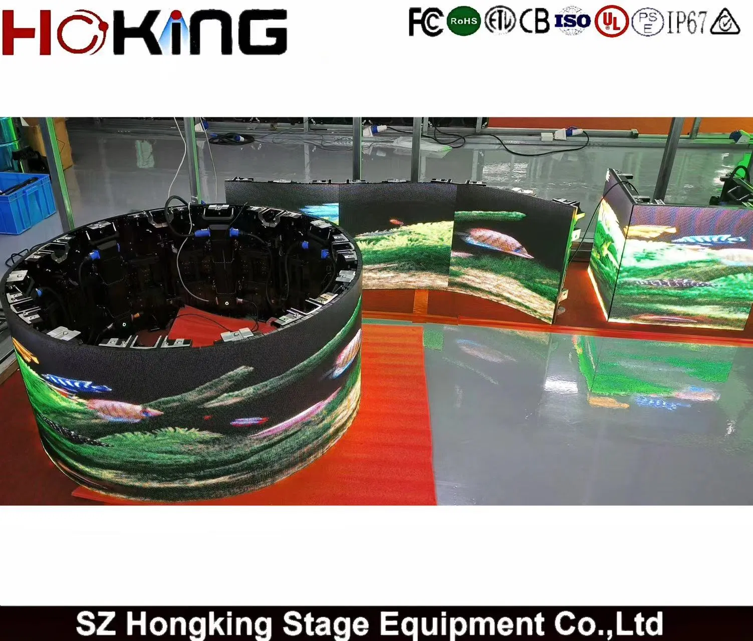 Flexible Indoor Curved LED Display P2.6 P2.9 Fast-Lock Rental Design 3840Hz High Refresh Rate 4-in-1 Stage Background Screen