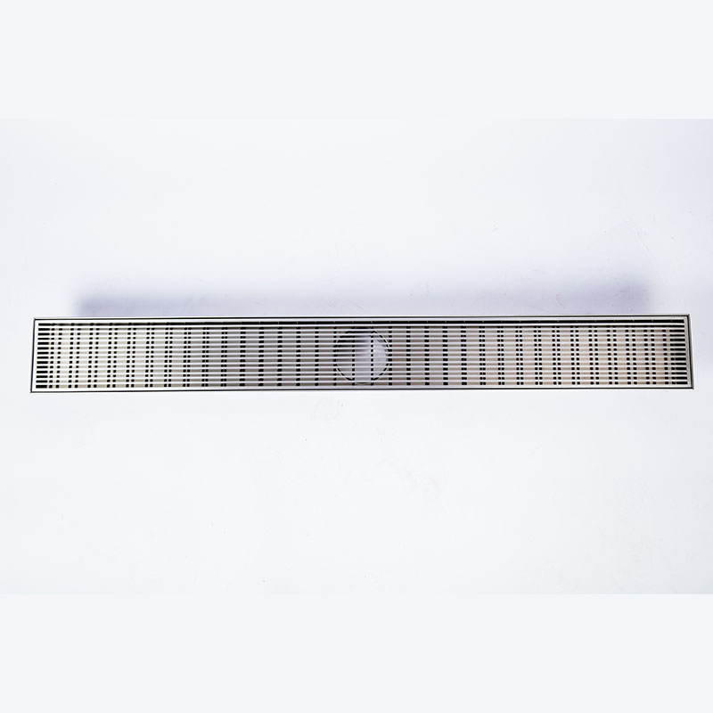 Contemporary Hardware Stainless Steel 304 Shower Floor Grate Drain Strainer: Watermark Tile Insert, Long Linear Design, Modern Bathroom Fixture
