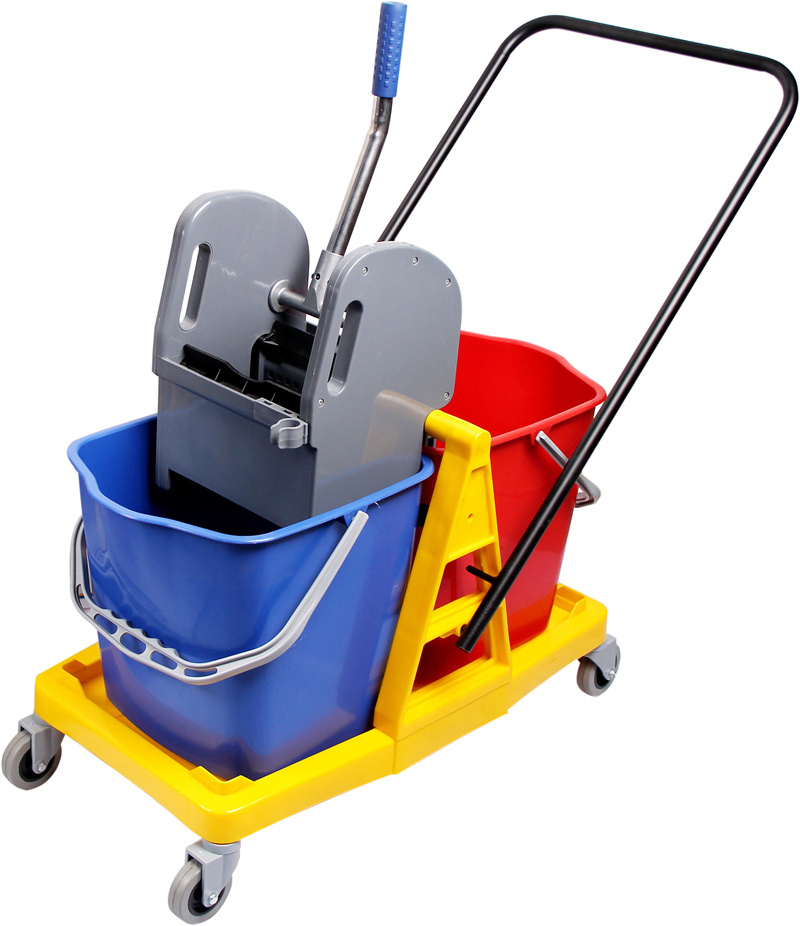 Plastic Wringer Mop Bucket with Wheels for Commercial Cleaning