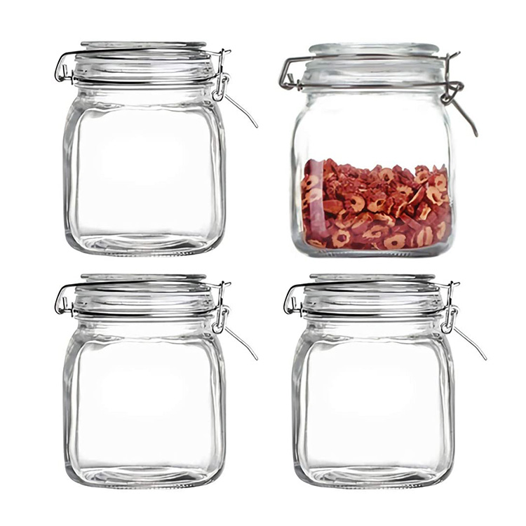 32oz Glass Jars Storage with Bail and Trigger Clamp Lids for Pickling